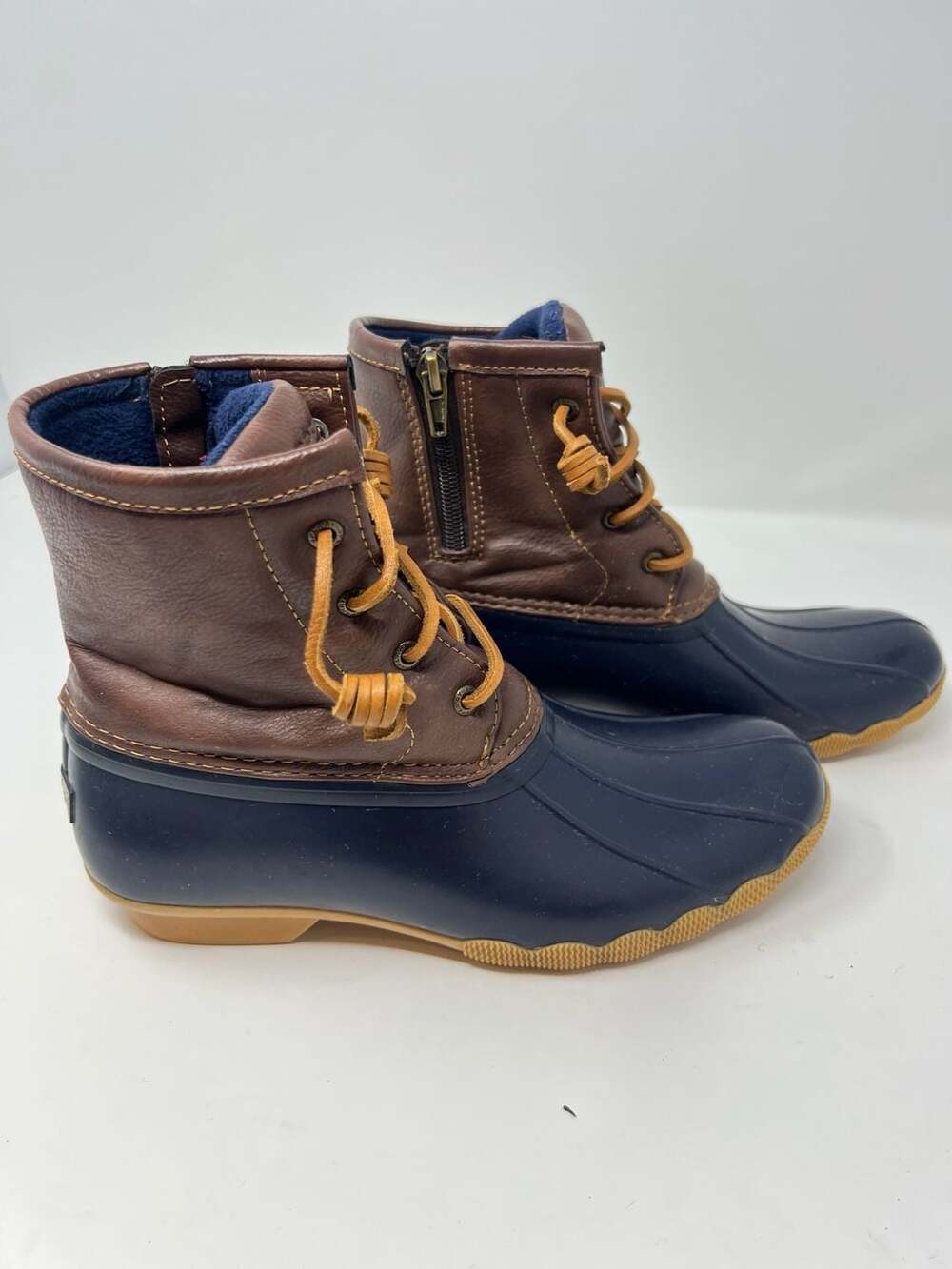 Sperry Girls Saltwater Duck Boot Navy Blue Size 5